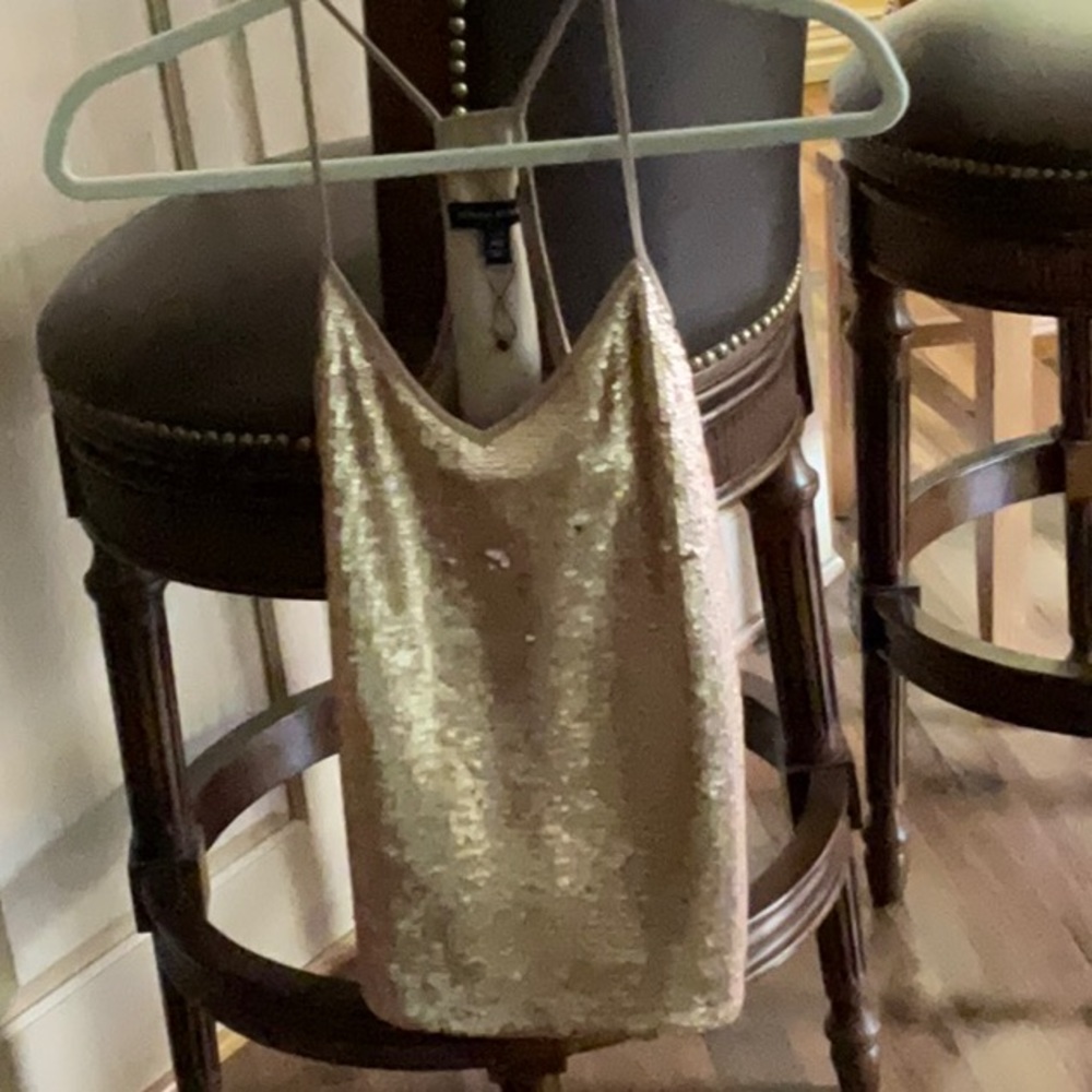 Worn once! Sequin, champagne colored tank from Banana Republic.
